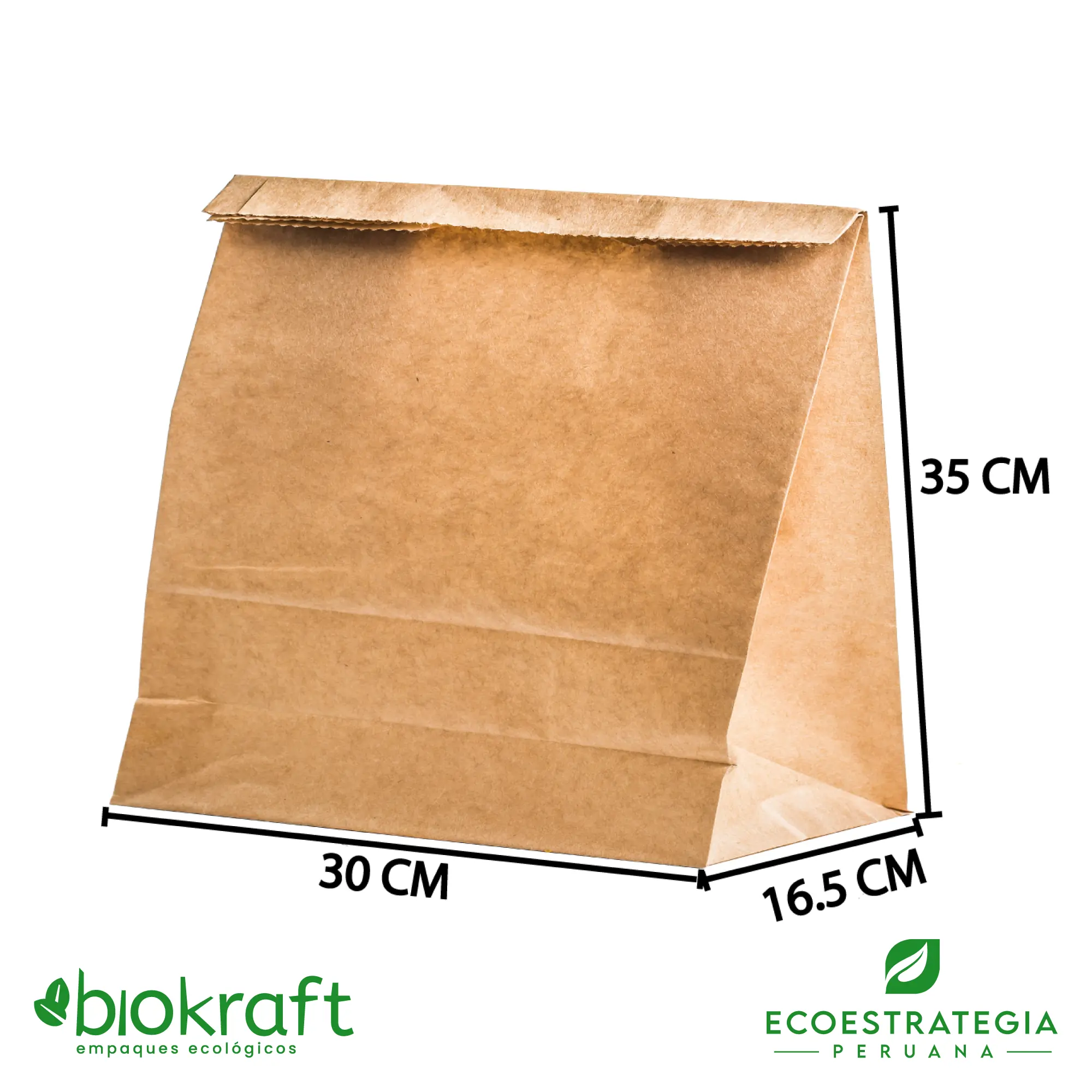 El modelo BRSA-CORTA es una bolsa de papel kraft brasa corta biodegradable y es conocido también como bolsa brasa corta de papel estraza. Cuenta con un grosor de 80gr, altamente resistente para peso y muy personalizable, Cotiza ahora con tu logo personalizado