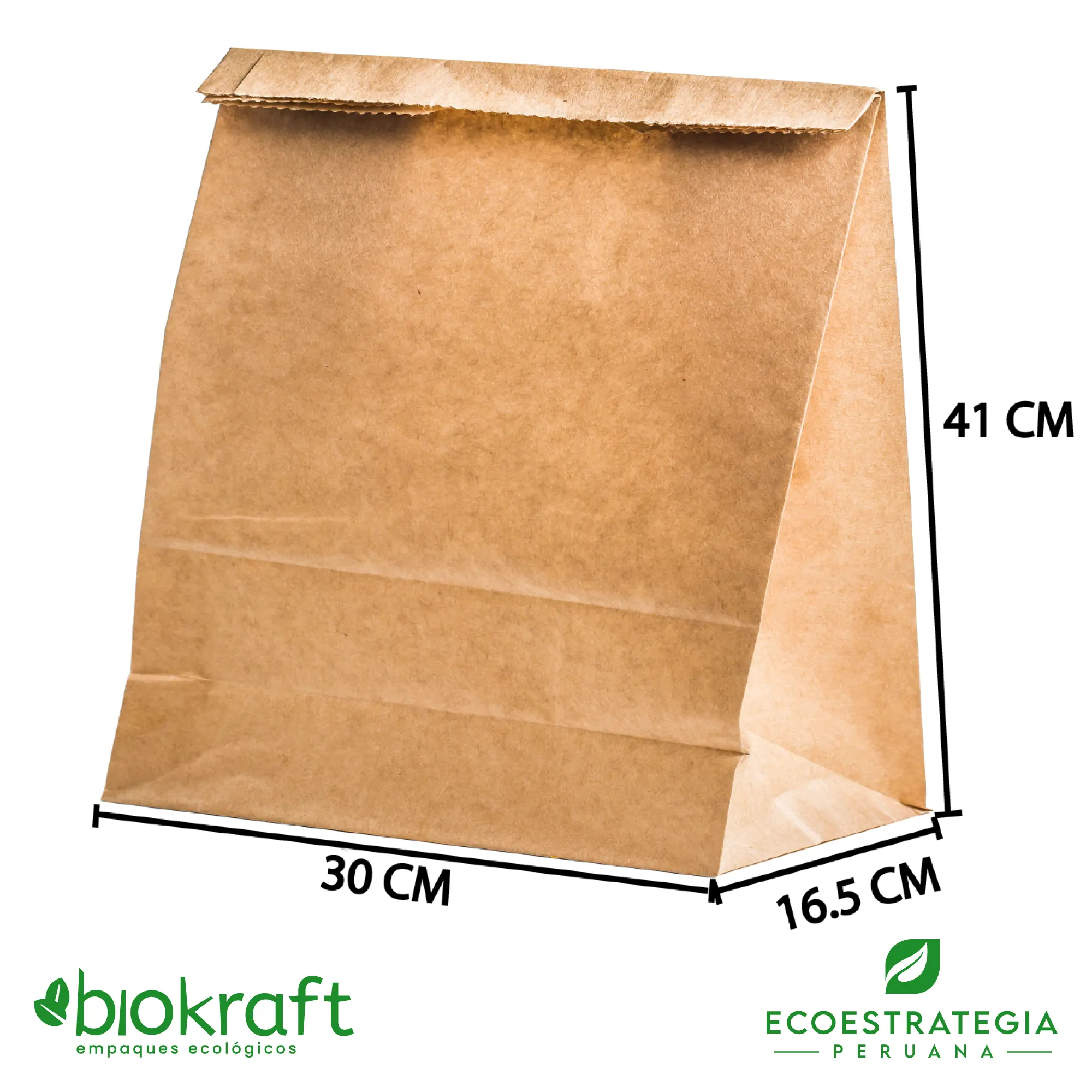 El modelo BRSA-LARGA es una bolsa de papel kraft brasa larga biodegradable y es conocido también como bolsa brasa larga de papel estraza. Cuenta con un grosor de 80gr, altamente resistente para peso y muy personalizable, Cotiza ahora con tu logo personalizado