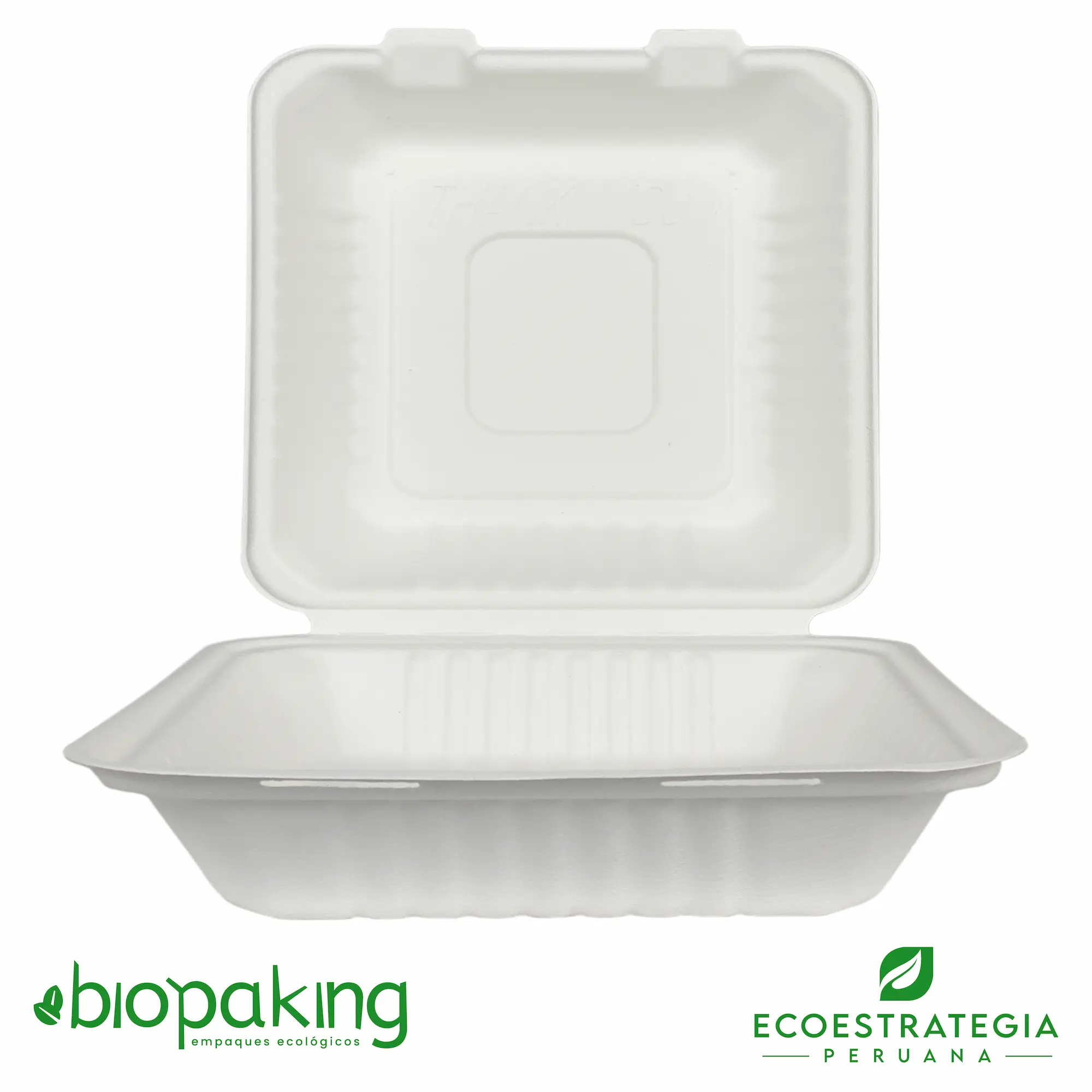 Bandeja de comida desechable Bandeja biodegradable de bagazo de caña de  azúcar con tapas