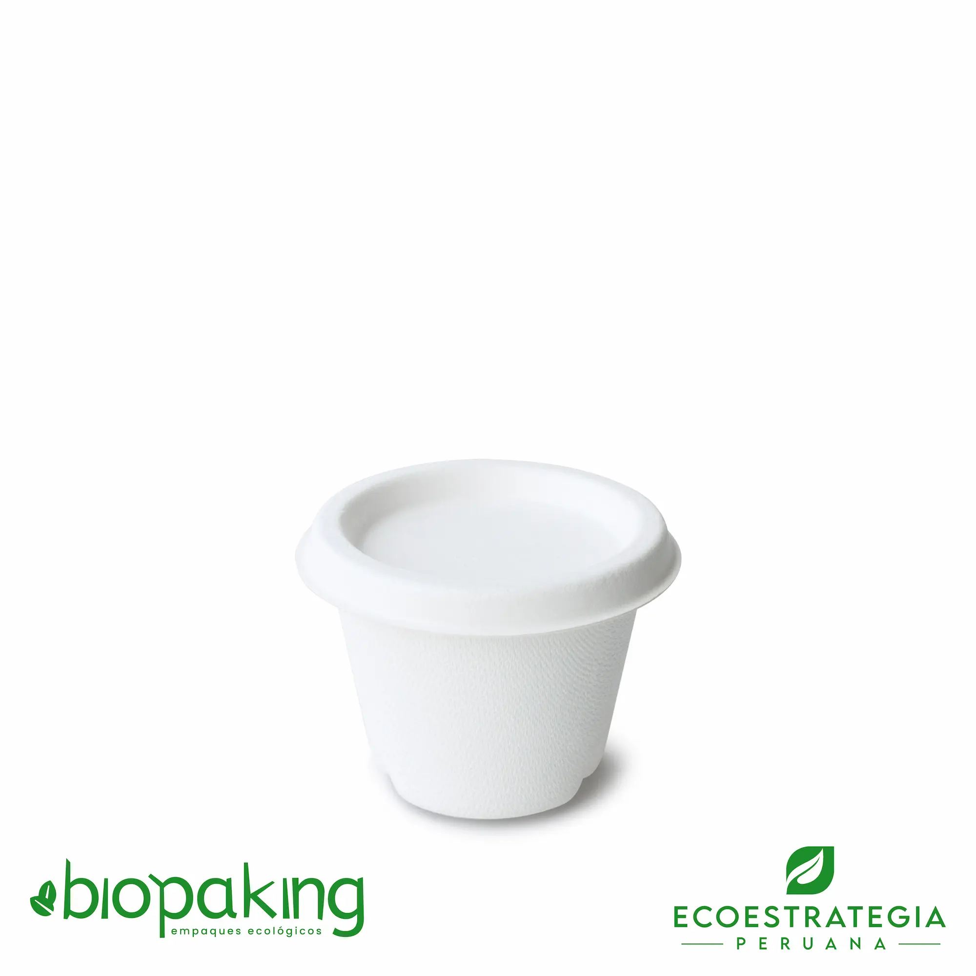 Este salsero de 4 oz es un producto de materiales biodegradables, hecho a base de fibra de caña de azúcar. Cotiza envases, empaques y pirotines para comidas