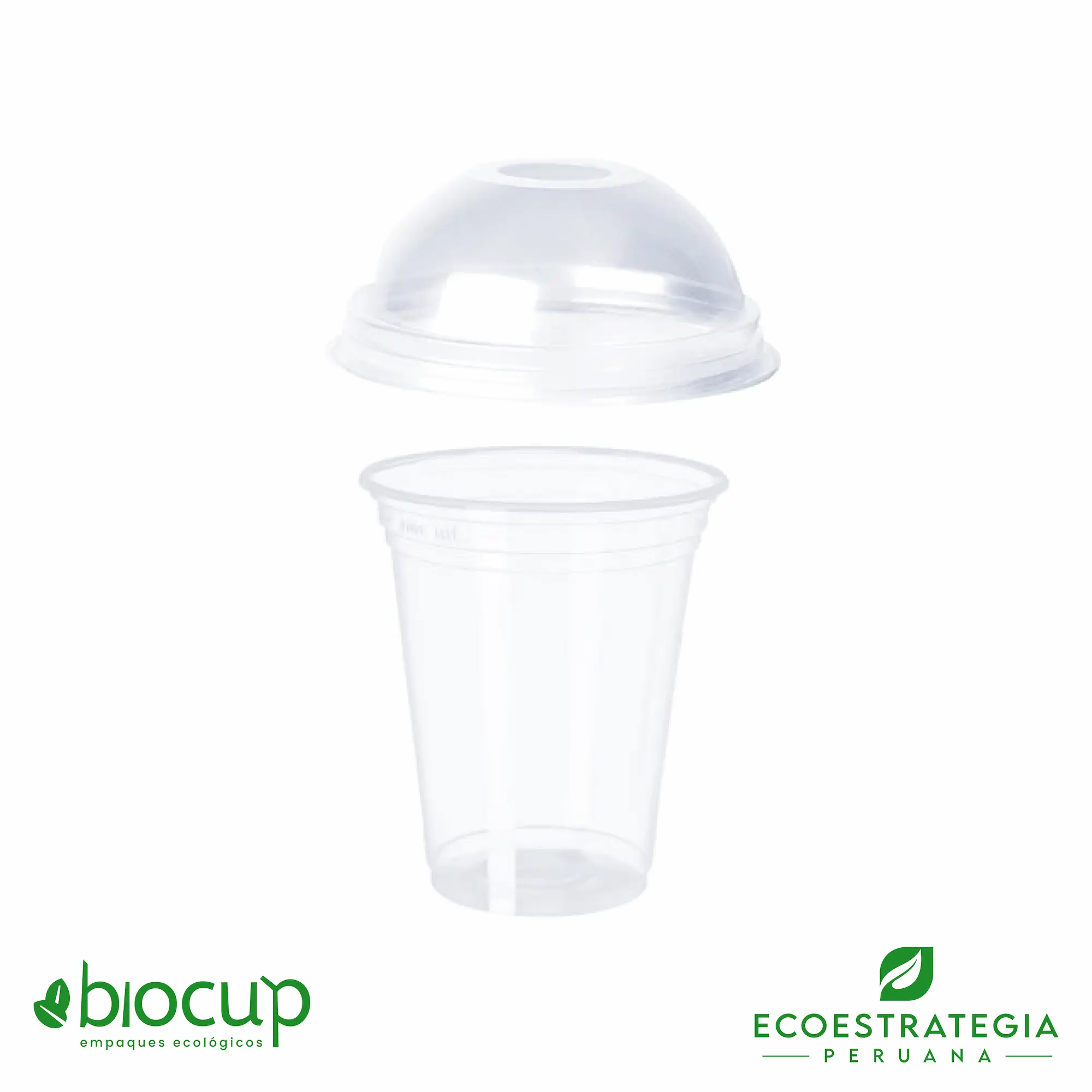 Vasos Transparentes Pet con tapa Plana de 16 oz - Envases Biodegradables  Eco Yura Perú